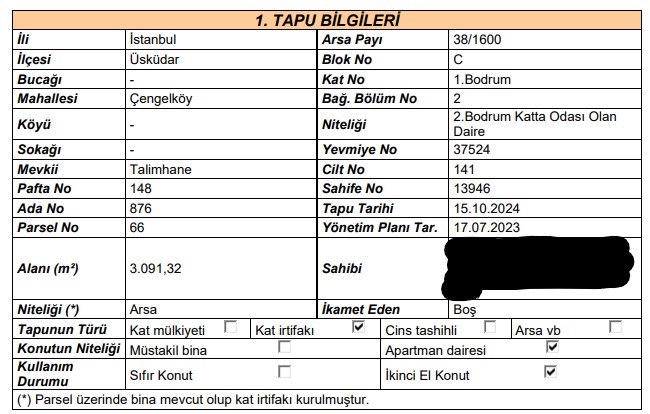 Konut - İSTANBUL ÜSKÜDAR - 197 m²